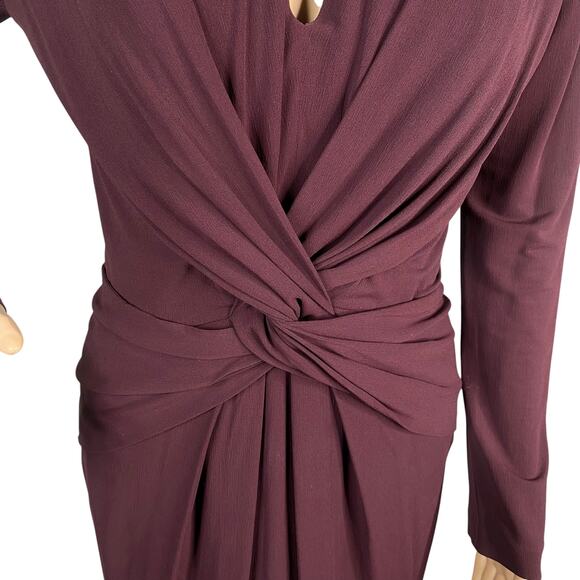 M.M. Lafleur Blair Blackberry Purple Crepe Twisted Ruched Sheath Dress SZ 2 - Picture 5 of 10
